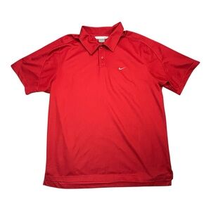 Nike Golf Polo Shirt Mens XL Red Dri-FIT Tour Performance Athletic Swoosh Tiger